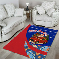 Cuba Christmas Area Rug with Santa Driving Classic Car Cuban Seal Feliz Navidad and Holiday Gift - Wonder Print Shop
