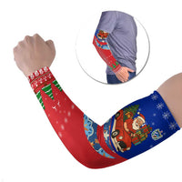 Cuba Christmas Arm Sleeves with Santa Driving Classic Car Cuban Seal Feliz Navidad and Holiday Gift - Wonder Print Shop