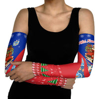 Cuba Christmas Arm Sleeves with Santa Driving Classic Car Cuban Seal Feliz Navidad and Holiday Gift - Wonder Print Shop