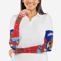 Cuba Christmas Arm Sleeves with Santa Driving Classic Car Cuban Seal Feliz Navidad and Holiday Gift - Wonder Print Shop