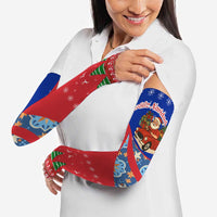 Cuba Christmas Arm Sleeves with Santa Driving Classic Car Cuban Seal Feliz Navidad and Holiday Gift - Wonder Print Shop