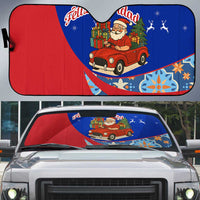 Cuba Christmas Auto Sun Shade with Santa Driving Classic Car Cuban Seal Feliz Navidad and Holiday Gift - Wonder Print Shop