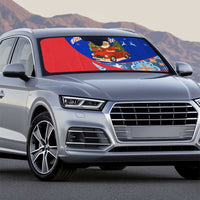 Cuba Christmas Auto Sun Shade with Santa Driving Classic Car Cuban Seal Feliz Navidad and Holiday Gift - Wonder Print Shop