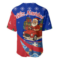 Cuba Christmas Baseball Jersey with Santa Driving Classic Car Cuban Seal Feliz Navidad and Holiday Gift - Wonder Print Shop