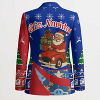 Cuba Christmas Blazer with Santa Driving Classic Car Cuban Seal Feliz Navidad and Holiday Gift - Wonder Print Shop