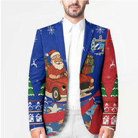 Cuba Christmas Blazer with Santa Driving Classic Car Cuban Seal Feliz Navidad and Holiday Gift - Wonder Print Shop