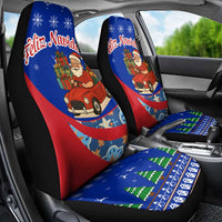 Cuba Christmas Car Seat Cover with Santa Driving Classic Car Cuban Seal Feliz Navidad and Holiday Gift - Wonder Print Shop