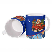Cuba Christmas Ceramic Mug with Santa Driving Classic Car Cuban Seal Feliz Navidad and Holiday Gift - Wonder Print Shop