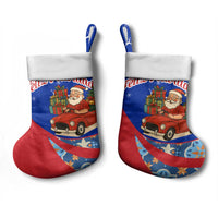 Cuba Christmas Stocking with Santa Driving Classic Car Cuban Seal Feliz Navidad and Holiday Gift - Wonder Print Shop