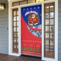 Cuba Christmas Door Cover with Santa Driving Classic Car Cuban Seal Feliz Navidad and Holiday Gift - Wonder Print Shop