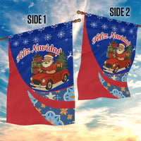 Cuba Christmas Garden Flag with Santa Driving Classic Car Cuban Seal Feliz Navidad and Holiday Gift - Wonder Print Shop