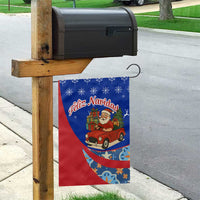 Cuba Christmas Garden Flag with Santa Driving Classic Car Cuban Seal Feliz Navidad and Holiday Gift - Wonder Print Shop