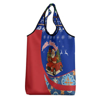 Cuba Christmas Grocery Bag with Santa Driving Classic Car Cuban Seal Feliz Navidad and Holiday Gift - Wonder Print Shop