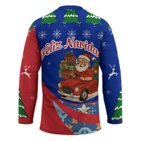 Cuba Christmas Hockey Jersey with Santa Driving Classic Car Cuban Seal Feliz Navidad and Holiday Gift - Wonder Print Shop