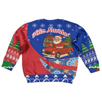 Cuba Christmas Kid Ugly Christmas Sweater with Santa Driving Classic Car Cuban Seal Feliz Navidad and Holiday Gift - Wonder Print Shop
