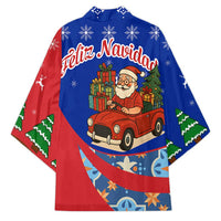 Cuba Christmas Kimono with Santa Driving Classic Car Cuban Seal Feliz Navidad and Holiday Gift - Wonder Print Shop