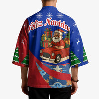 Cuba Christmas Kimono with Santa Driving Classic Car Cuban Seal Feliz Navidad and Holiday Gift - Wonder Print Shop