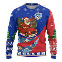 Cuba Christmas Ugly Christmas Sweater with Santa Driving Classic Car Cuban Seal Feliz Navidad and Holiday Gift - Wonder Print Shop