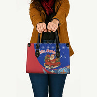 Cuba Christmas Leather Bag with Santa Driving Classic Car Cuban Seal Feliz Navidad and Holiday Gift - Wonder Print Shop