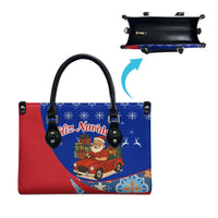 Cuba Christmas Leather Bag with Santa Driving Classic Car Cuban Seal Feliz Navidad and Holiday Gift - Wonder Print Shop