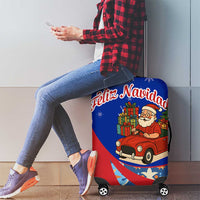 Cuba Christmas Luggage Cover with Santa Driving Classic Car Cuban Seal Feliz Navidad and Holiday Gift - Wonder Print Shop