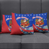 Cuba Christmas Pillow Cover with Santa Driving Classic Car Cuban Seal Feliz Navidad and Holiday Gift - Wonder Print Shop