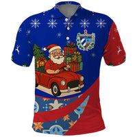 Cuba Christmas Polo Shirt with Santa Driving Classic Car Cuban Seal Feliz Navidad and Holiday Gift - Wonder Print Shop