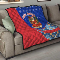 Cuba Christmas Quilt with Santa Driving Classic Car Cuban Seal Feliz Navidad and Holiday Gift - Wonder Print Shop