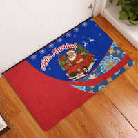 Cuba Christmas Rubber Doormat with Santa Driving Classic Car Cuban Seal Feliz Navidad and Holiday Gift - Wonder Print Shop