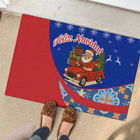 Cuba Christmas Rubber Doormat with Santa Driving Classic Car Cuban Seal Feliz Navidad and Holiday Gift - Wonder Print Shop