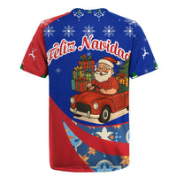 Cuba Christmas Rugby Jersey with Santa Driving Classic Car Cuban Seal Feliz Navidad and Holiday Gift - Wonder Print Shop