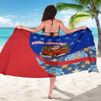 Cuba Christmas Sarong with Santa Driving Classic Car Cuban Seal Feliz Navidad and Holiday Gift - Wonder Print Shop