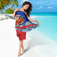 Cuba Christmas Sarong with Santa Driving Classic Car Cuban Seal Feliz Navidad and Holiday Gift - Wonder Print Shop