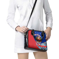 Cuba Christmas Shoulder Handbag with Santa Driving Classic Car Cuban Seal Feliz Navidad and Holiday Gift - Wonder Print Shop
