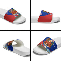 Cuba Christmas Slide Sandals with Santa Driving Classic Car Cuban Seal Feliz Navidad and Holiday Gift - Wonder Print Shop