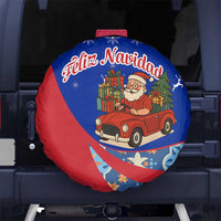Cuba Christmas Spare Tire Cover with Santa Driving Classic Car Cuban Seal Feliz Navidad and Holiday Gift - Wonder Print Shop