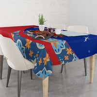 Cuba Christmas Tablecloth with Santa Driving Classic Car Cuban Seal Feliz Navidad and Holiday Gift - Wonder Print Shop