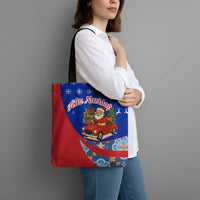 Cuba Christmas Tote Bag with Santa Driving Classic Car Cuban Seal Feliz Navidad and Holiday Gift - Wonder Print Shop
