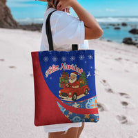 Cuba Christmas Tote Bag with Santa Driving Classic Car Cuban Seal Feliz Navidad and Holiday Gift - Wonder Print Shop