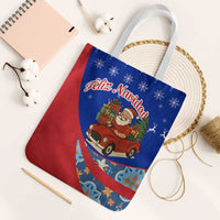 Cuba Christmas Tote Bag with Santa Driving Classic Car Cuban Seal Feliz Navidad and Holiday Gift - Wonder Print Shop