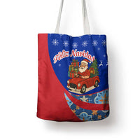 Cuba Christmas Tote Bag with Santa Driving Classic Car Cuban Seal Feliz Navidad and Holiday Gift - Wonder Print Shop