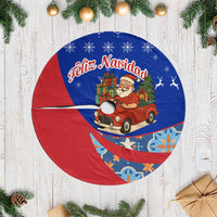 Cuba Christmas Tree Skirt with Santa Driving Classic Car Cuban Seal Feliz Navidad and Holiday Gift - Wonder Print Shop