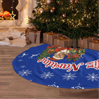 Cuba Christmas Tree Skirt with Santa Driving Classic Car Cuban Seal Feliz Navidad and Holiday Gift - Wonder Print Shop