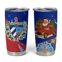Cuba Christmas Tumbler Cup with Santa Driving Classic Car Cuban Seal Feliz Navidad and Holiday Gift - Wonder Print Shop
