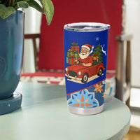 Cuba Christmas Tumbler Cup with Santa Driving Classic Car Cuban Seal Feliz Navidad and Holiday Gift - Wonder Print Shop