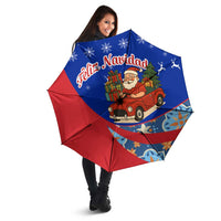 Cuba Christmas Umbrella with Santa Driving Classic Car Cuban Seal Feliz Navidad and Holiday Gift - Wonder Print Shop