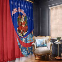 Cuba Christmas Window Curtain with Santa Driving Classic Car Cuban Seal Feliz Navidad and Holiday Gift - Wonder Print Shop
