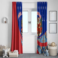Cuba Christmas Window Curtain with Santa Driving Classic Car Cuban Seal Feliz Navidad and Holiday Gift - Wonder Print Shop
