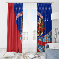 Cuba Christmas Window Curtain with Santa Driving Classic Car Cuban Seal Feliz Navidad and Holiday Gift - Wonder Print Shop