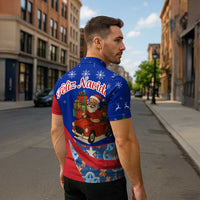 Cuba Christmas Zipper Polo Shirt with Santa Driving Classic Car Cuban Seal Feliz Navidad and Holiday Gift - Wonder Print Shop